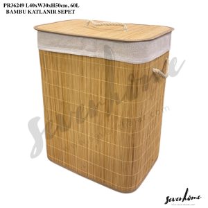 PR36249  L40xW30xH50cm, 60L BAMBU KATLANIR SEPET